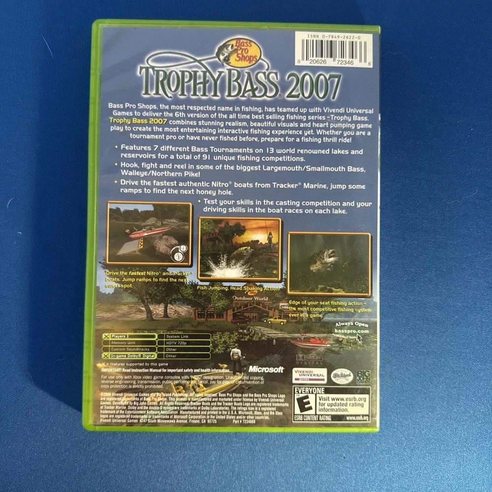 Bass Pro Shops Trophy Bass 2007 Xbox Complete in Box CIB Fishing